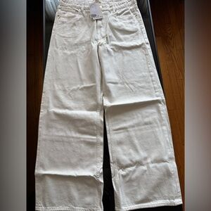 H&M Cream Wide-Leg Trousers